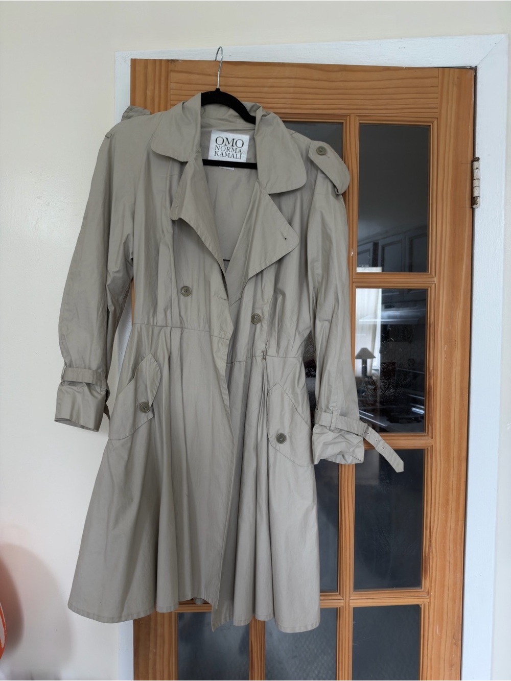 Norma Kamali vintage Taupe Trench Coat